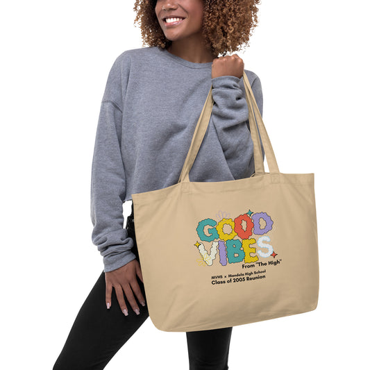 "Good Vibes" Large organic tote bag